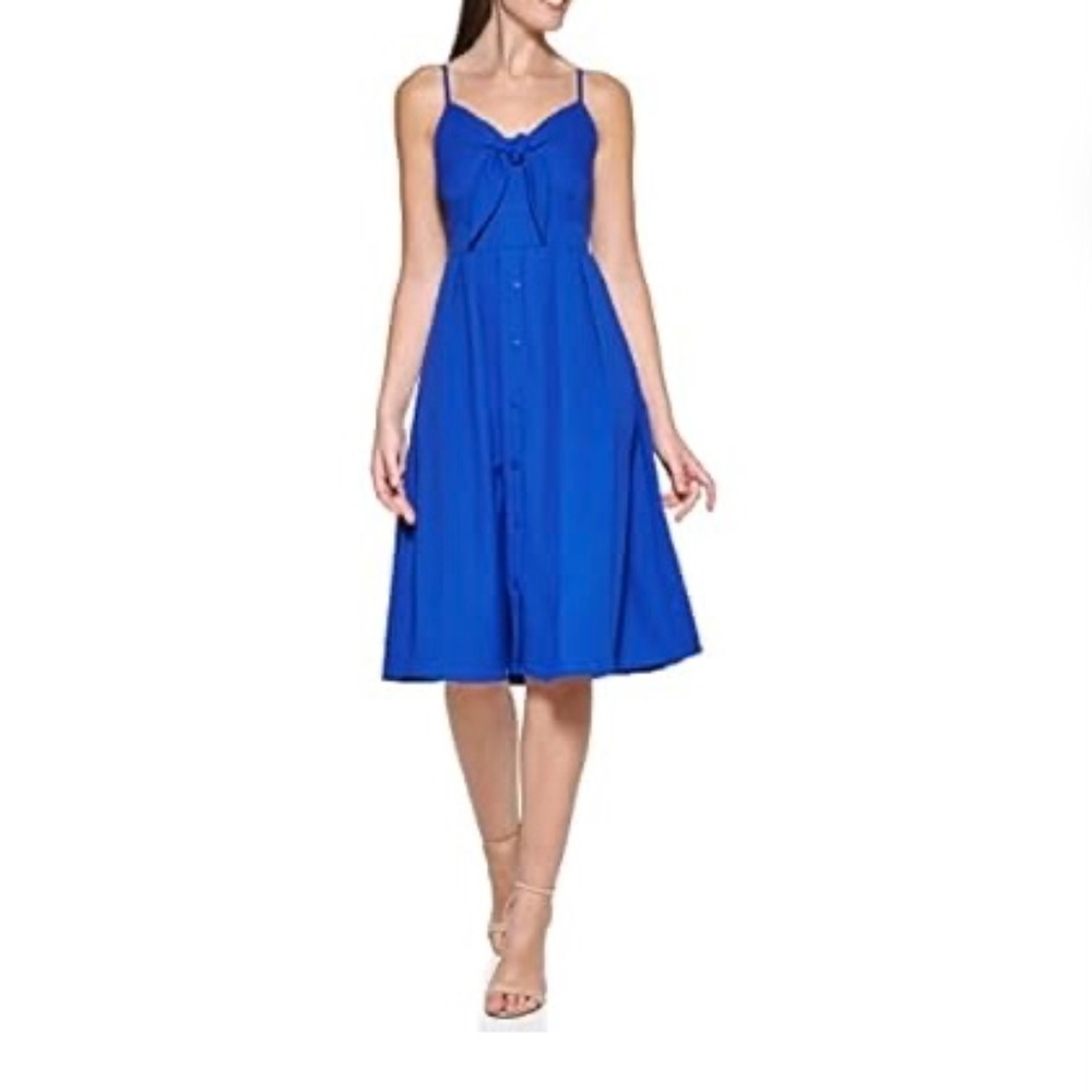 Kensie Tie-Front Picnic A-Line Dress